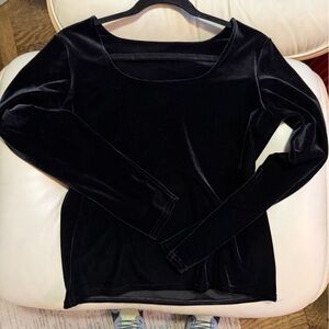 Black Velvet Long Sleeve Top